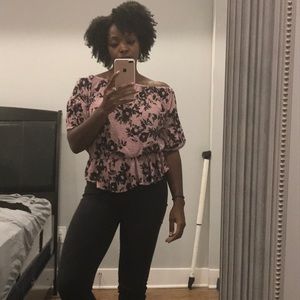 Free People Flowery Peasant Top